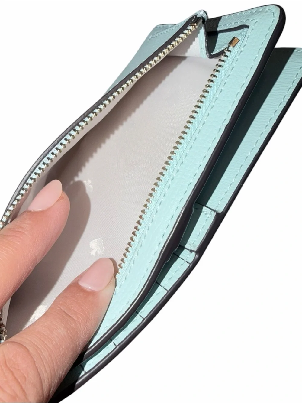 kate spade Light Blue Pebbled Leather Wallet